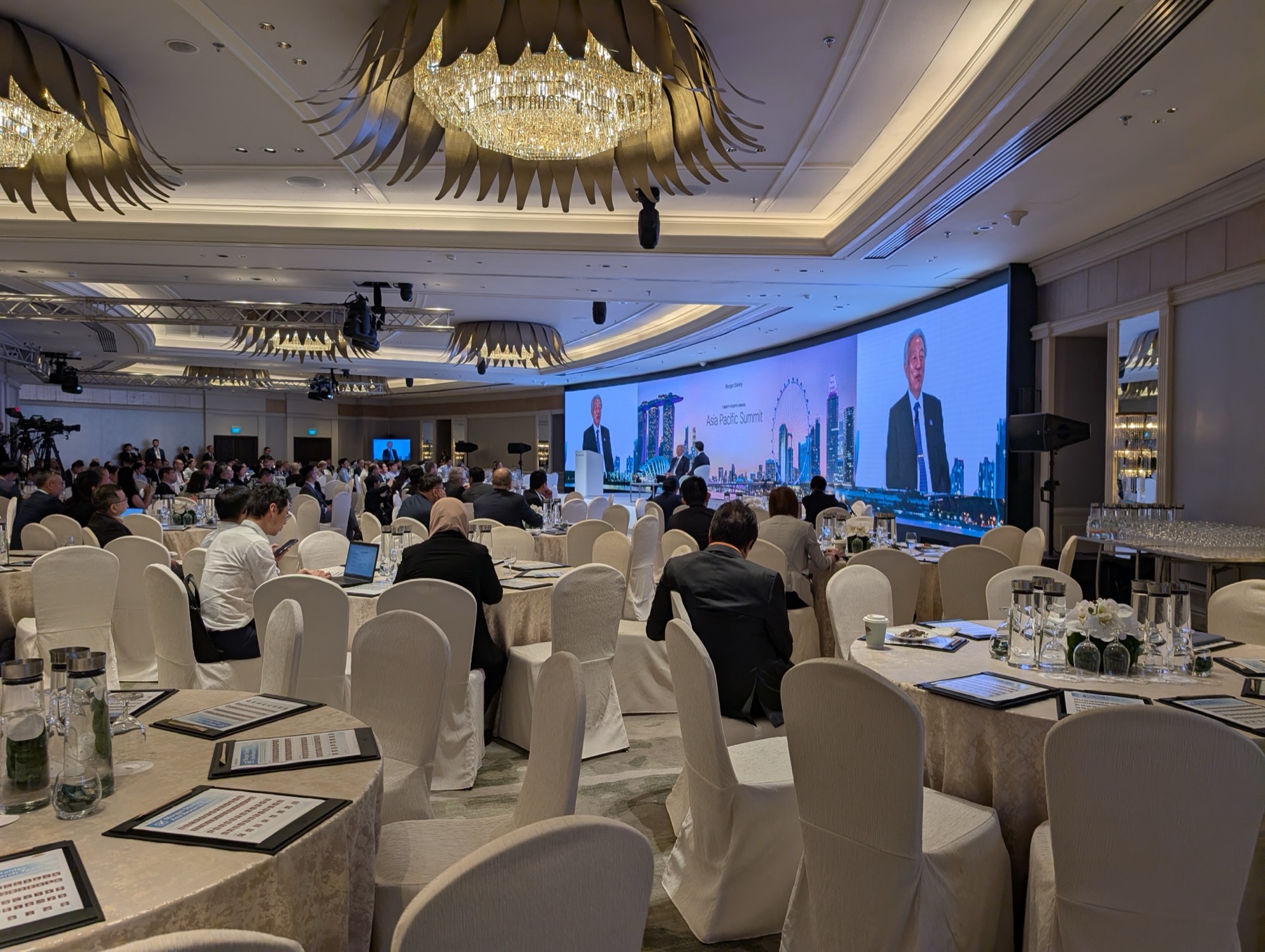 Asia Pacific summit forum format with wide LED and IMAG screens